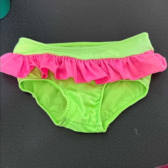 Carter's Other - Kids Ruffled Swim Bottoms - Green and Pink 90’s